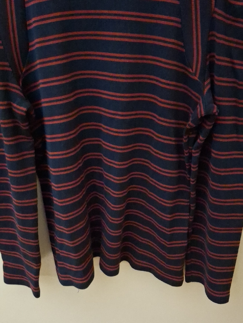 Veronica Beard Delano Navy & Burgundy Striped Puff Shoulder Top_1 - Picture 5 of 8